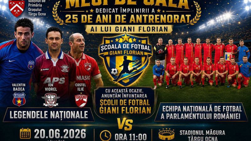 Sărbătoarea Fotbalului la Târgu Ocna: Un sfert de secol în slujba sportului, celebrat printr-un eveniment de gală