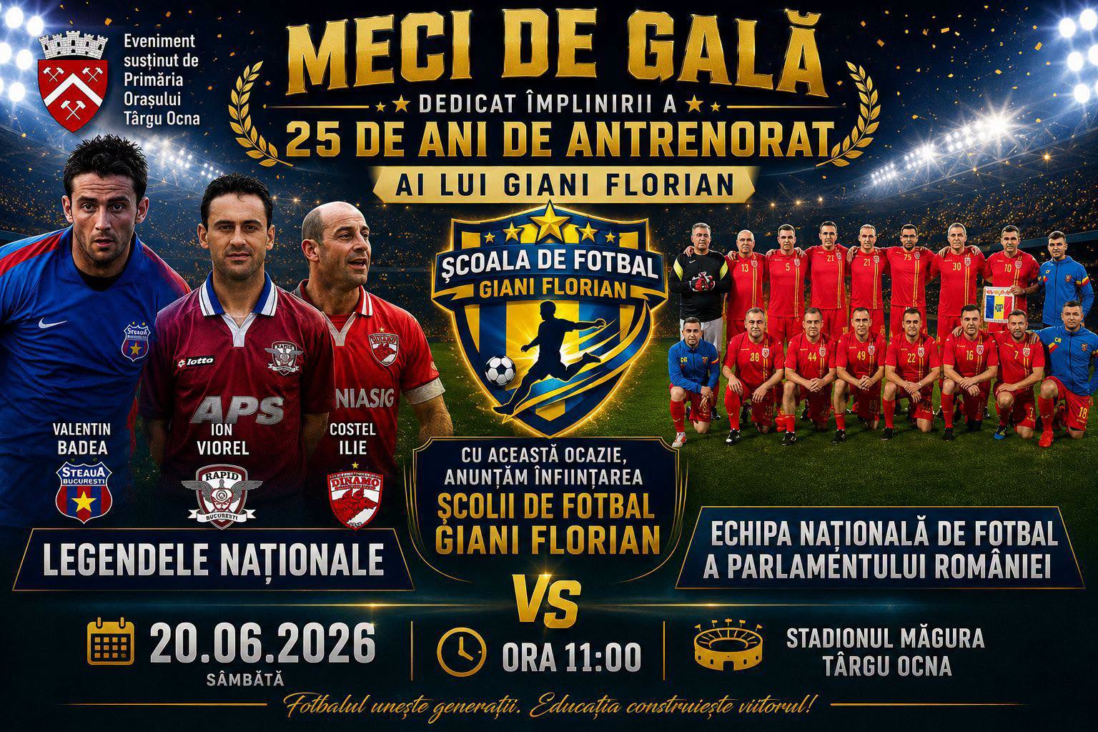 Sărbătoarea Fotbalului la Târgu Ocna: Un sfert de secol în slujba sportului, celebrat printr-un eveniment de gală