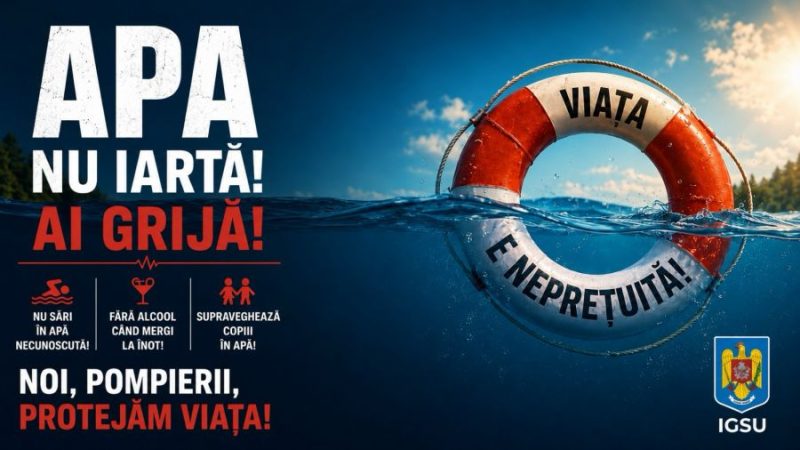 ISU Bacău: „APA NU IARTĂ! AI GRIJĂ!” – În 2025 și-au pierdut viața prin înec 7 oameni