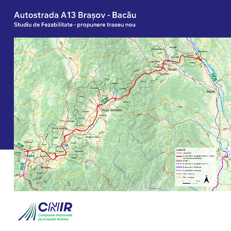 Ce se mai întâmplă pe A13? Autostrada Moldovei se leagă de Ardeal: Planul complet pentru județul Bacău și unde se vor ridica cele 5 noduri rutiere