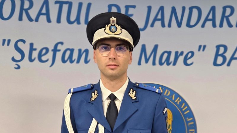 Sublocotenentul Dănuț Vasile, inginerul care clădește viitorul Jandarmeriei Bacău