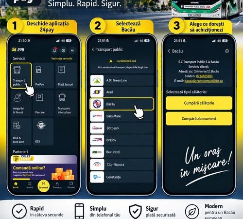 Biletul de autobuz poate fi cumpărat direct de pe telefon, în Bacău