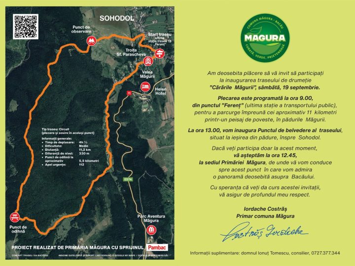 11 kilometri prin pădure și o panoramă asupra Bacăului. „Cărările Măgurii” se deschid pentru iubitorii de natură